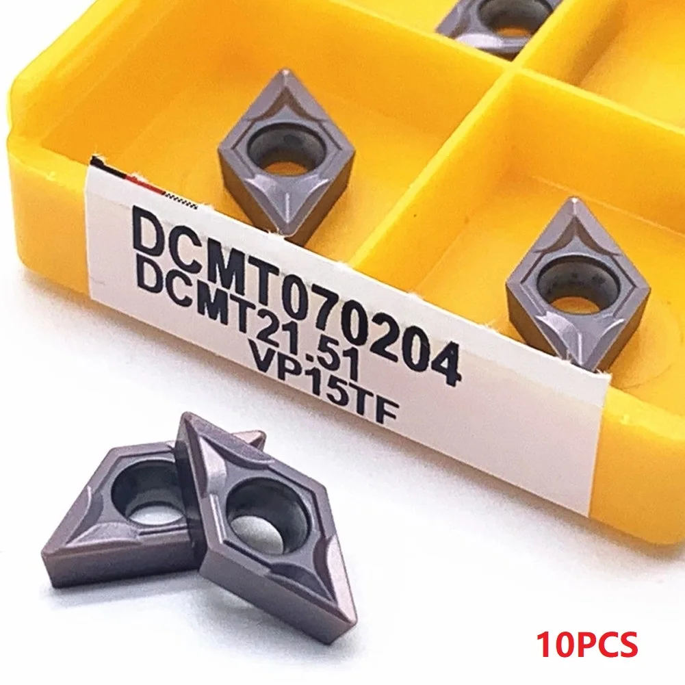 Reliable For Lathe Tooling Solution 10PC DCMT21 51 DCMT070204 VP15TF Carbide Inserts For For Lathe Turning Tool Holder