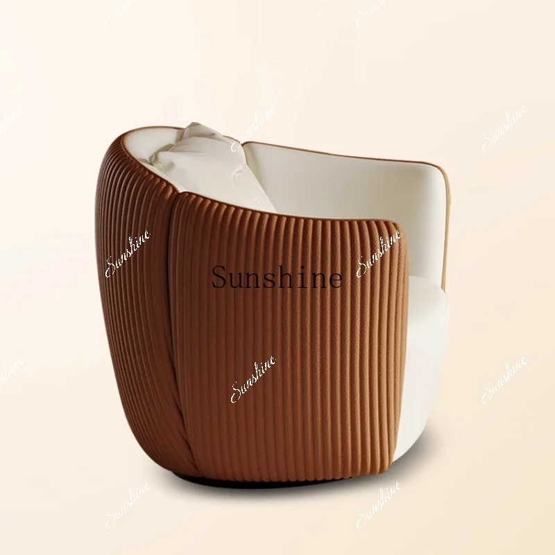 Minimal light luxury Italian casual sofa chair, high-end design tea table chair  FT