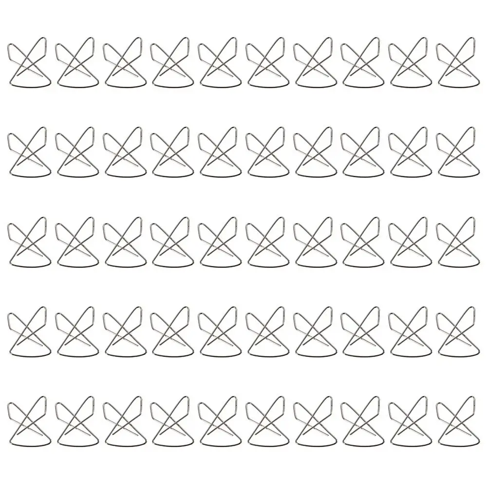 12/50PCS for Home Office Metal Paper Clips Silver Butterfly Shape Page Holder Paper Clamps