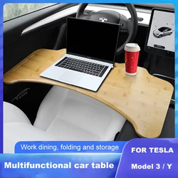 Table For Tesla Model 3 Model Y Car Steering Wheel Board Laptop Notebook Foldable Desk Mount Stand Eating Drinking Tray Holder