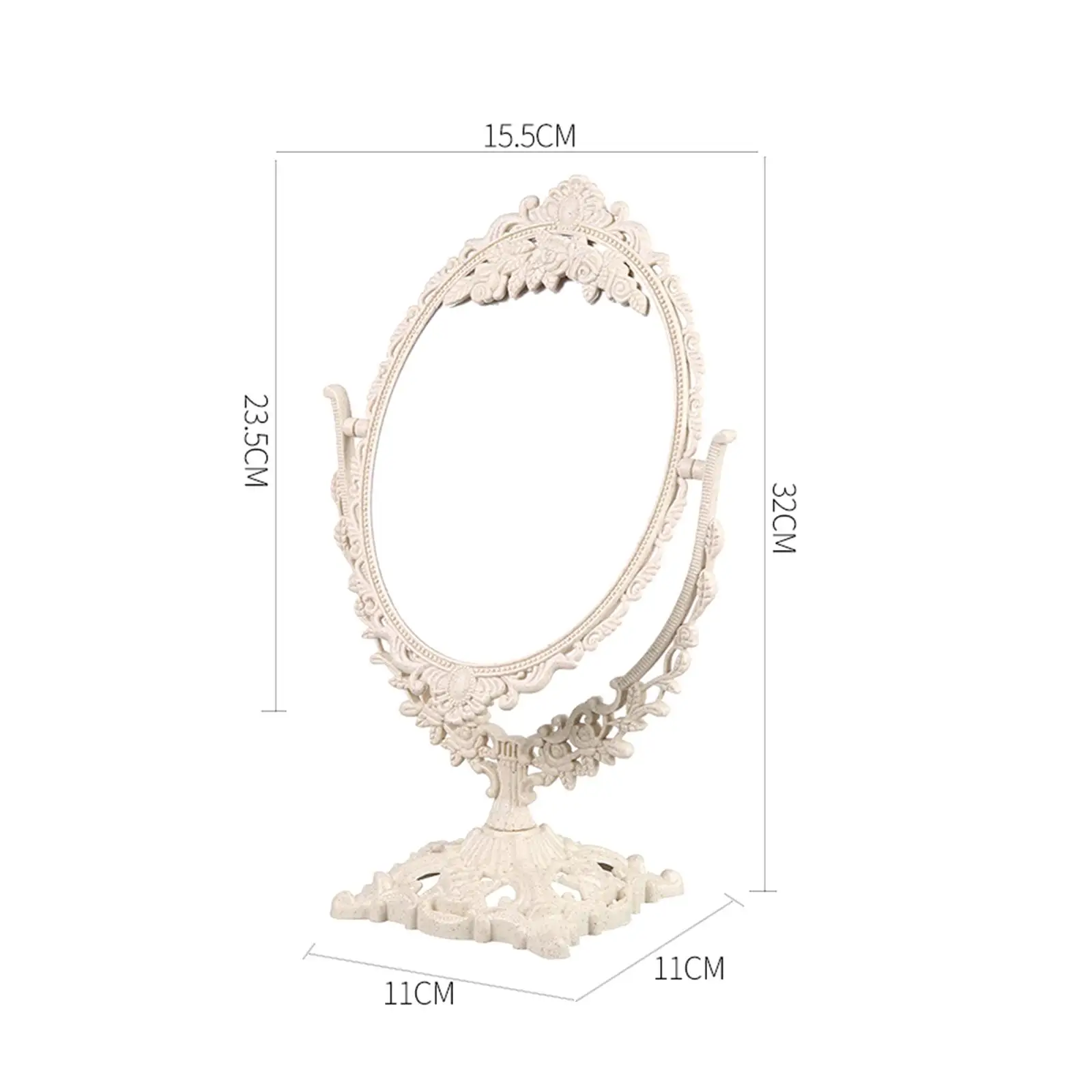 Tabletop Makeup Mirror Portable Retro for Bedroom Dressing Table Bathroom