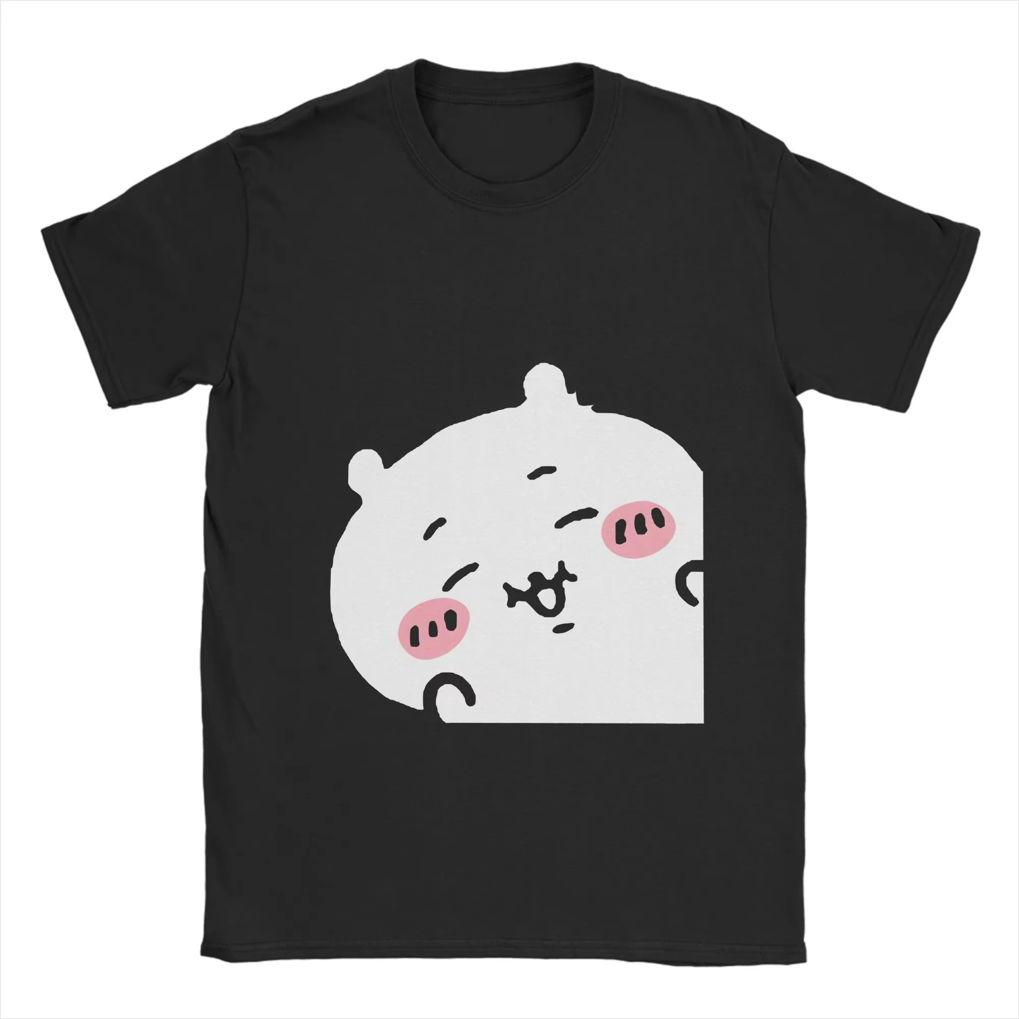 Peek a Boo Chiikawas Hachiware Usagi T-Shirt for Men Funny Cotton Tees Crew Neck Short Sleeve T Shirts 4XL 5XL 6XL Clothes