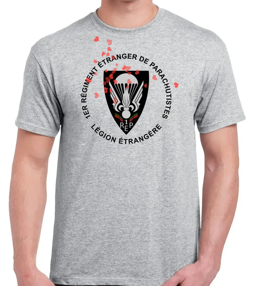 French Foreign Legion Airborne 1ER Parachute Regiment T-Shirt 100% Cotton O-Neck Short Sleeve Casual Mens T-shirt Size S-3XL