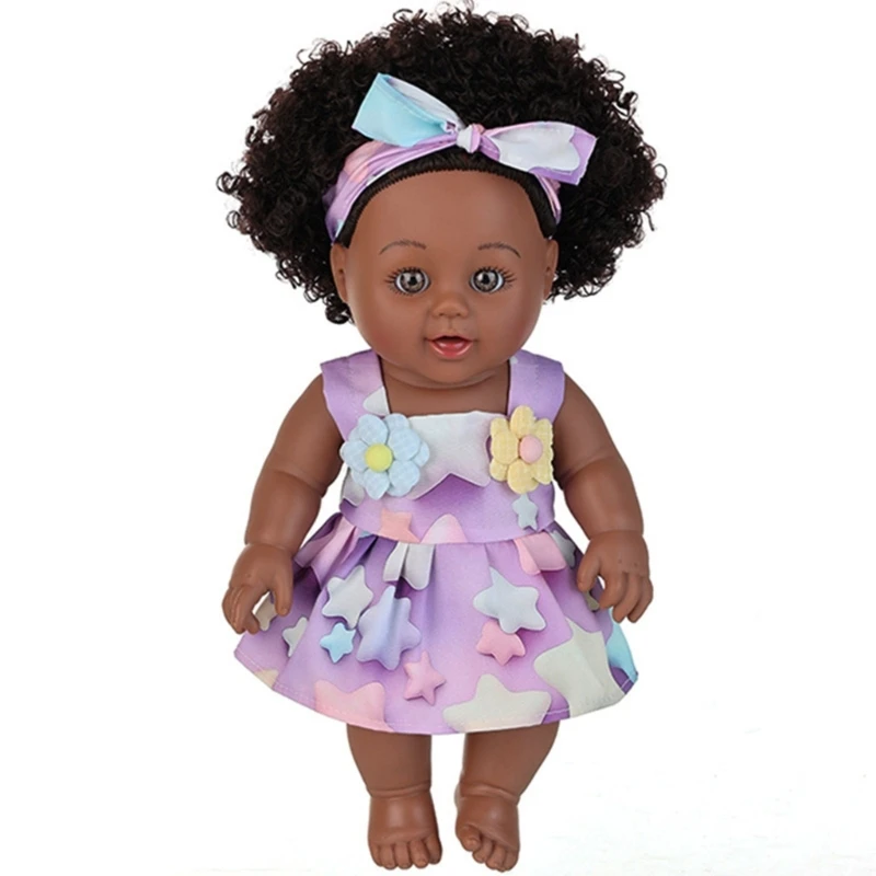 G2TE Afro Frisur schwarze für Kinder und Sammler 12inch Safe Reborns Babypuppe