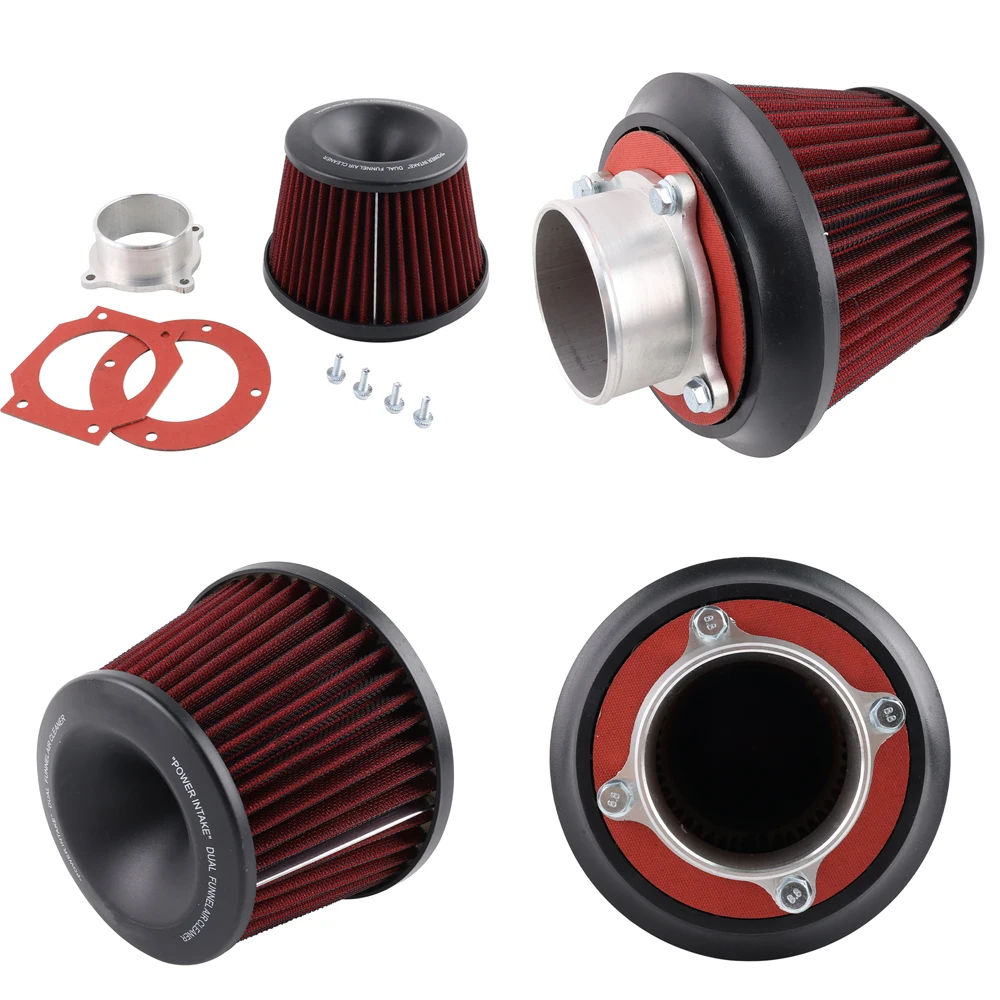 A***i Universal Car Air Cleaner Intake Filter 75mm Dual Funnel Adapter Parts Accessories Cleaner Protect Your Piston