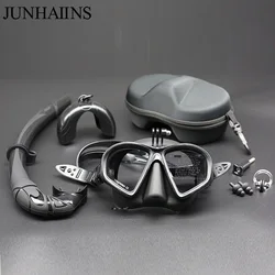 Professional Wet Low Volume Freediving Mask, Tempered Glass Freedive Mask, J-Type Diving Mask, Snorkel Set, With Camera Mount