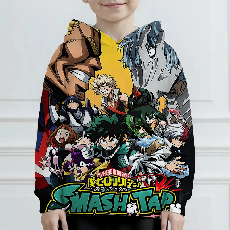 بلدي بطل الأكاديمية ثلاثية الأبعاد الطباعة أنيمي هوديس بنين بنات قمصان سويت شيرت بقلنسوة الاطفال طويلة الأكمام البلوفرات القمم ملابس الأطفال #1