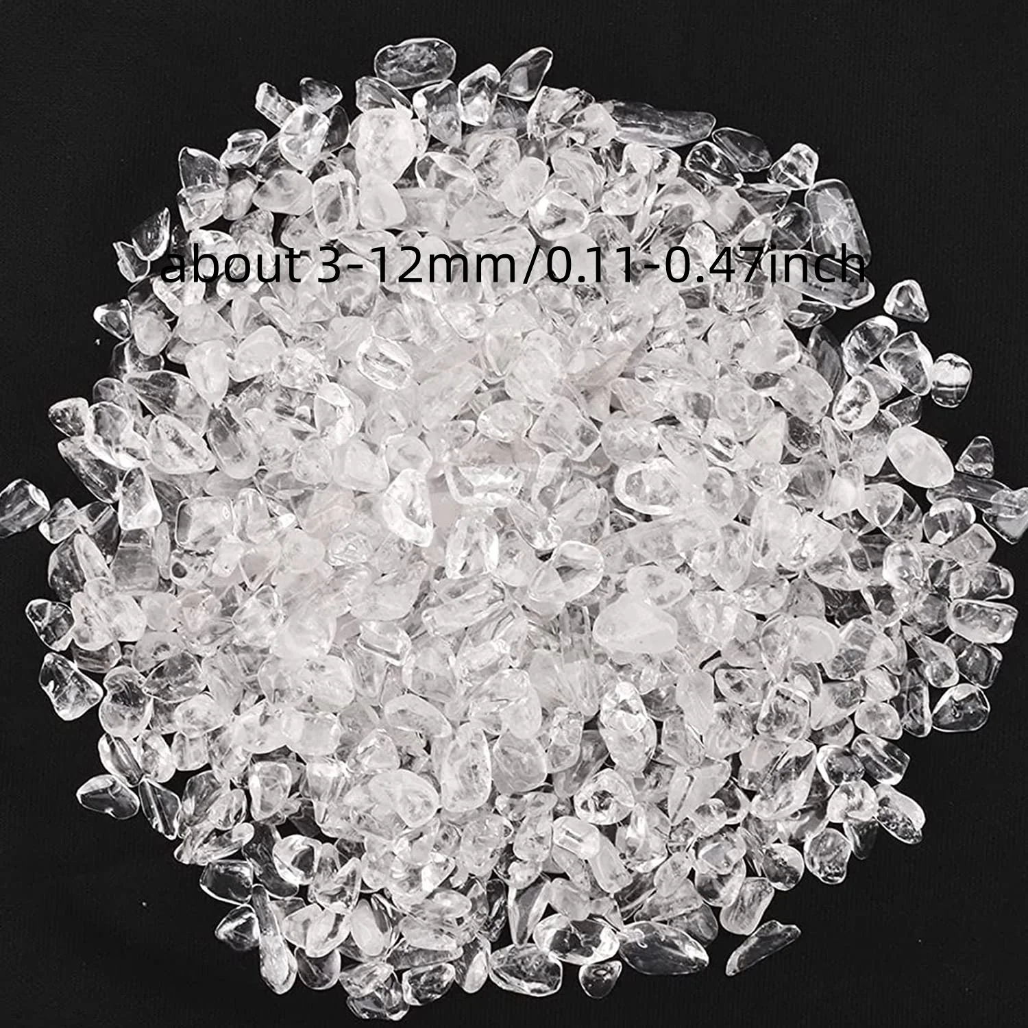 3-12mm Clear Crystal Chips Tumbled Stone Natural Irregular Shaped Crushed Quartz Stone for Vase Filler Aquarium Stones Home