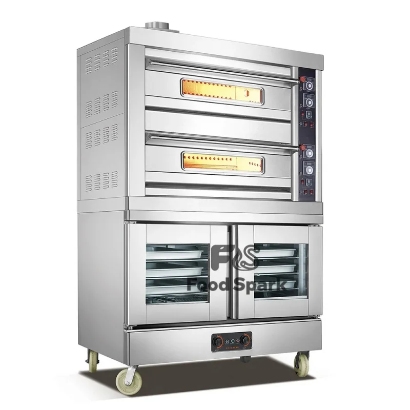 

European Style Intelligent Double Deck Electric Oven With 10 Tray Fermentation Box For Bakery Baking Bread, Egg Tarts, Pizza