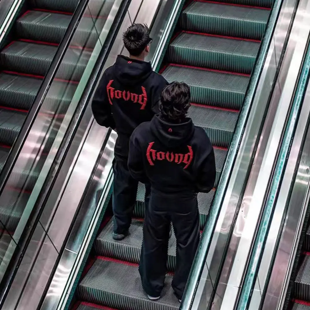 

2025 European and American street trend men's and women's hoodies foamed print sweatshirts fashionable hip-hop hooded pullovers