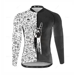 Bicycle Autumn Quick-Dry Men's Summer Cycling Jersey Long Sleeve Fit and Comfortable MTB Top Long Sleeve Road Bike Breathable