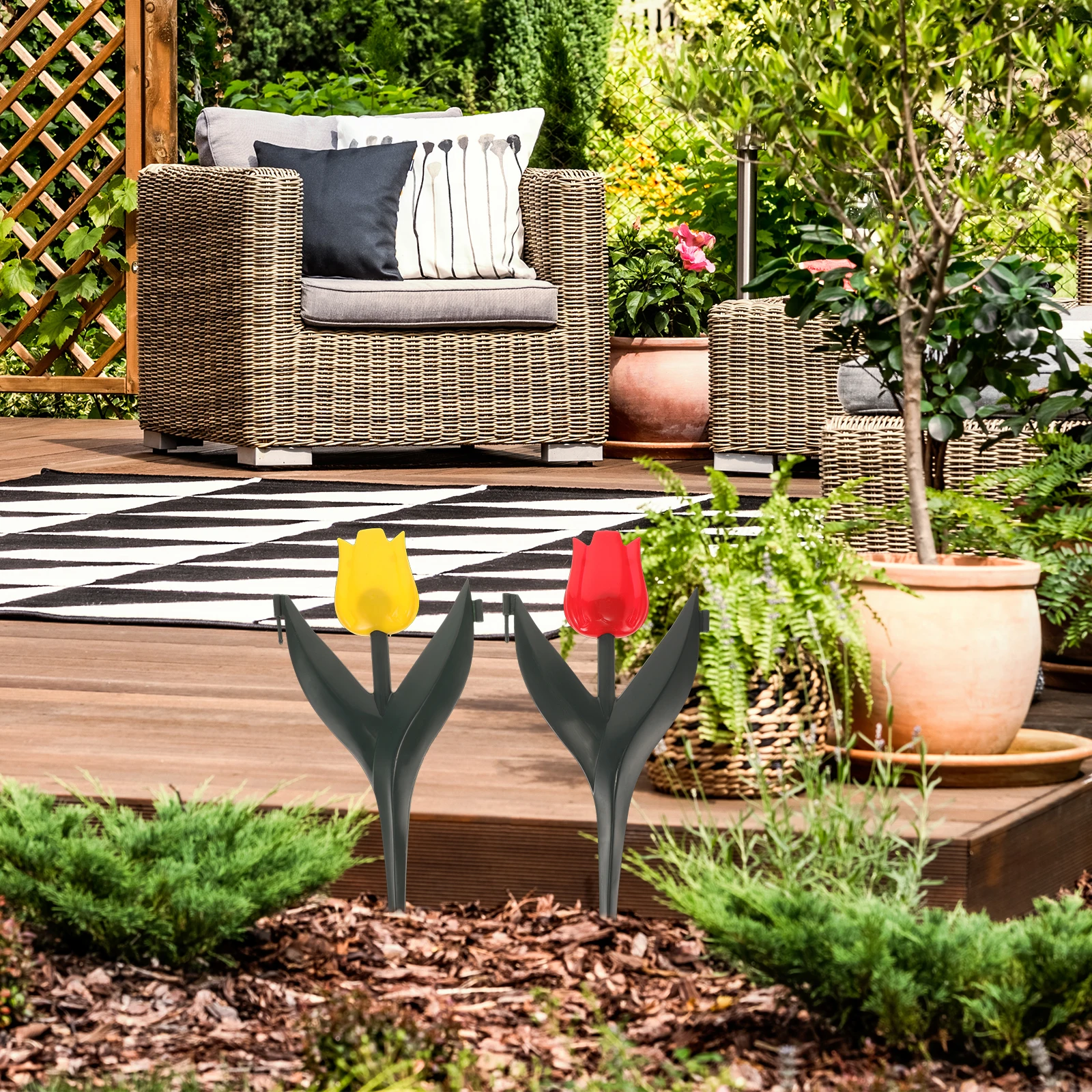 

Flowers Fence Decorative Garden Edging Fences Tulip Yard Plastic Landscaping Fence Panel Outdoor Garden Border Courtyard Edging