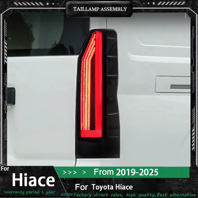 

Car LED Tail Light Accessories For Toyota Hiace 2019-2022 2023 2024 2025 Auto Rear Fog DRL Brake Turn Signal Lamp Plug and Play