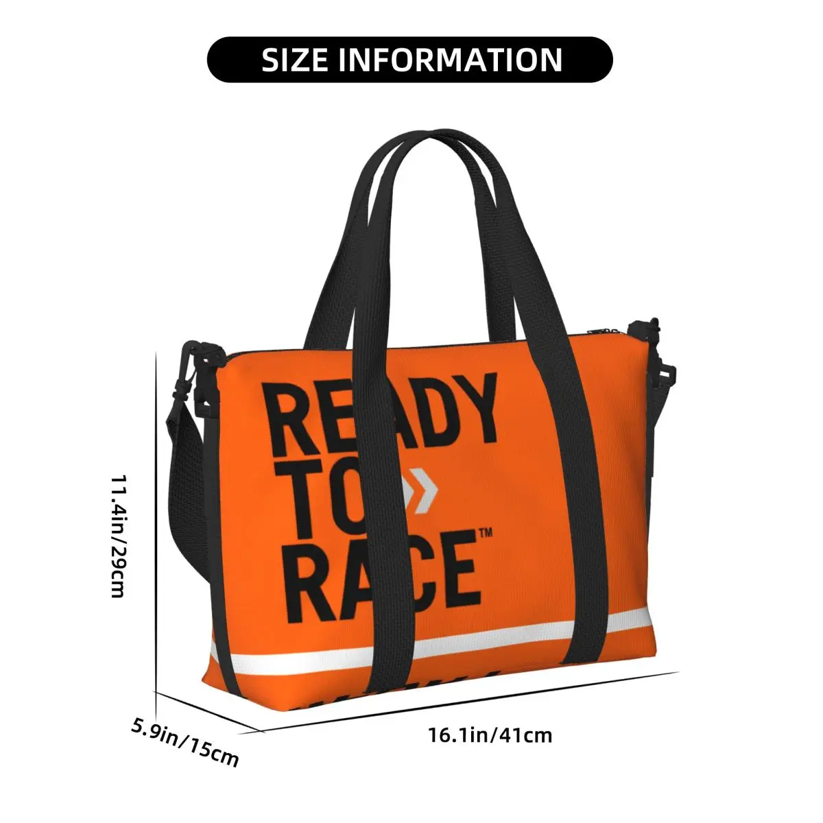 Custom Large Ready To Race Logo Tote Bag for Women Motorcycle Rider Racing Sport Shopper Shoulder Beach Gym Travel Bag