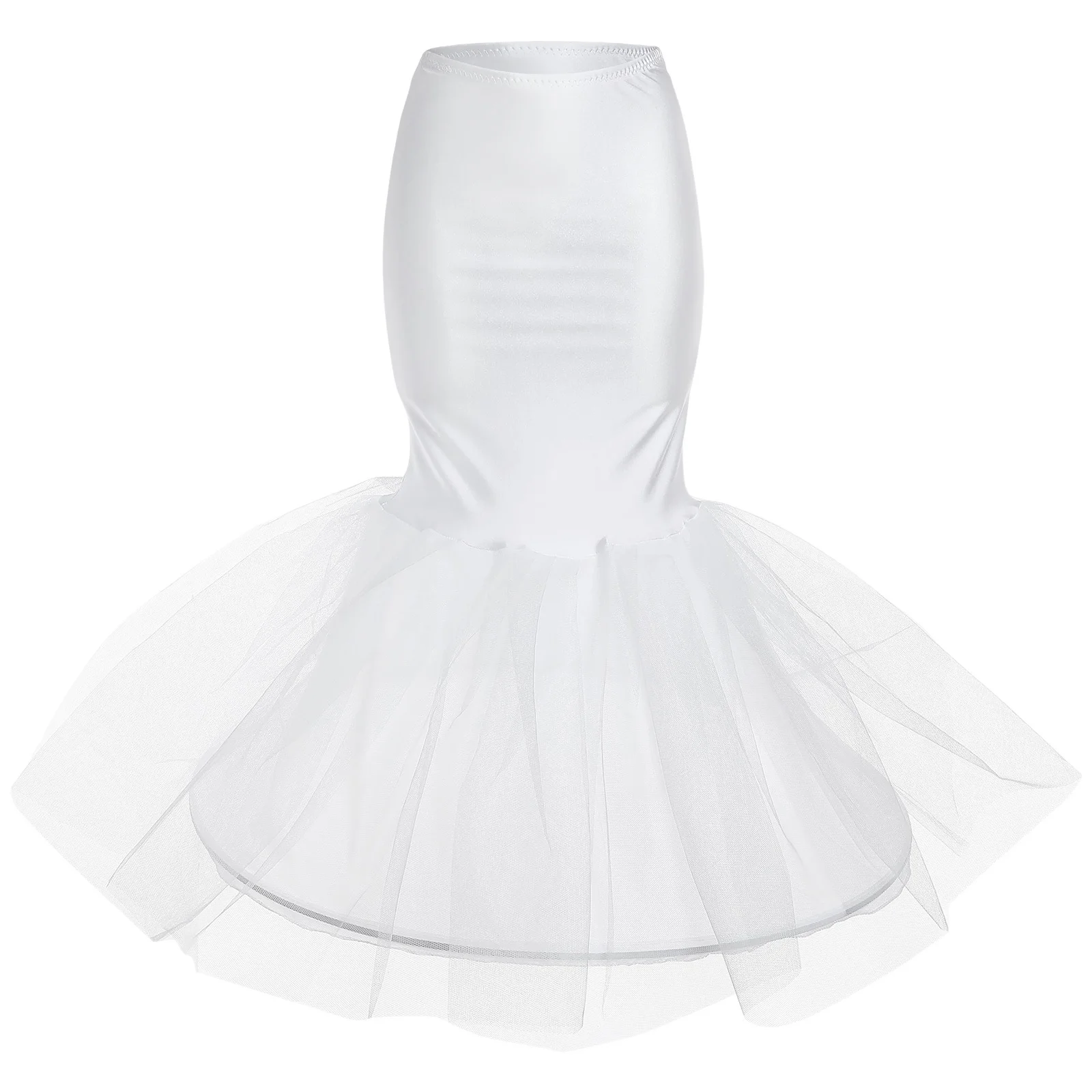 

White Petticoat Single Layer Full Skirt for Wedding Dresses Ball Gown Formal Wear Dancing Communion Polyester Underskirt