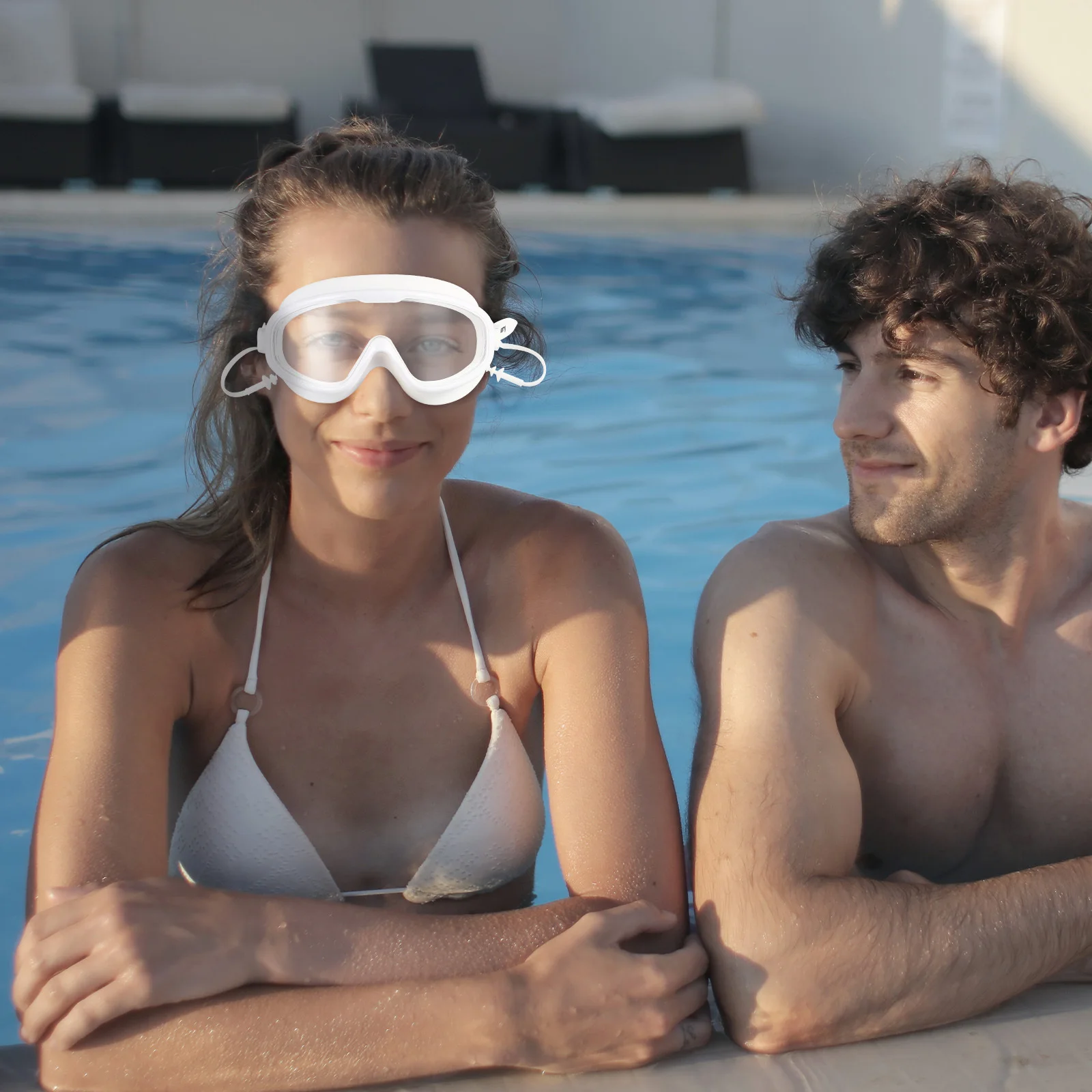 

1Pair Swimming Goggles Large Frame Adjustable Anti-Fog Waterproof Swim Glasses Adult Silicone Non-Slip Swimming Equipment