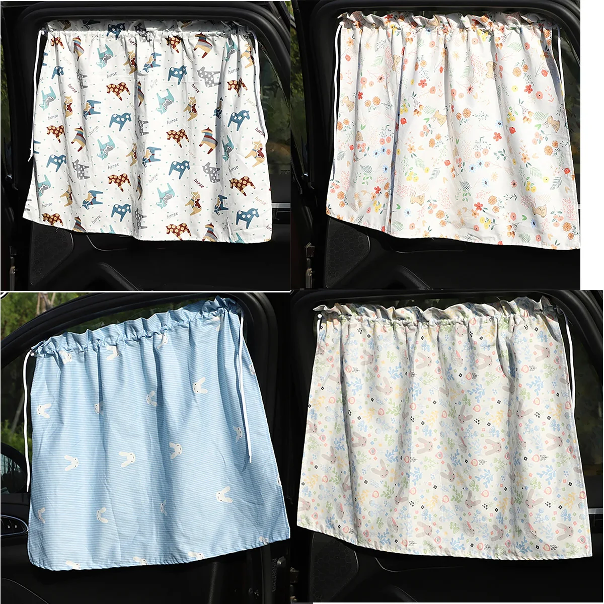 1pcs Car shade curtain universal protective sun insulation cartoon flower baby children privacy curtain