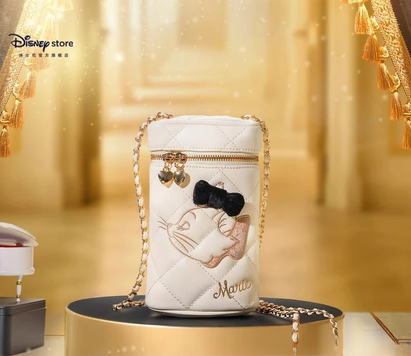 

Disney Platinum Party Series Marie Cat Crossbody Bag, Single Shoulder Cylindrical Bag, Versatile and Cute Bag for Girls