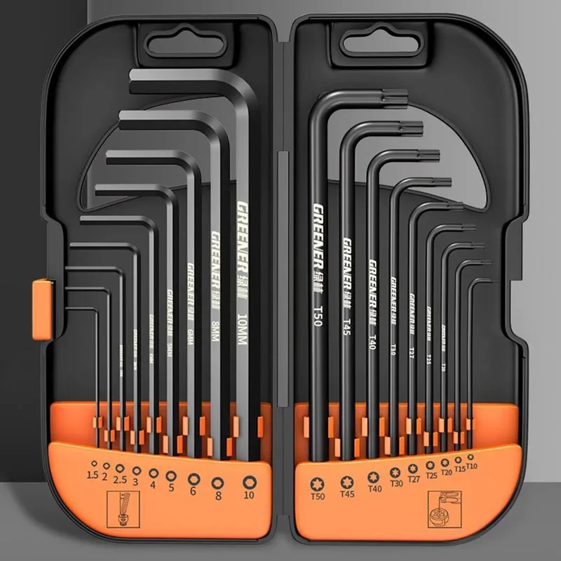 

Hexagonal Wrench Set Screwdriver Single Plum Blossom Inner 6 Corner T-Type Hexagonal Hexagonal Tool Quick Combination