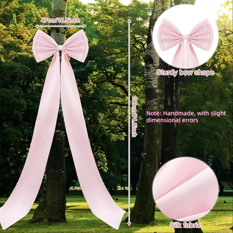 

47x190cm Large Bow Themed Party Decorations Giant Satin Ribbon Bow Christmas Tree Wedding Holiday Festive Wall Decor