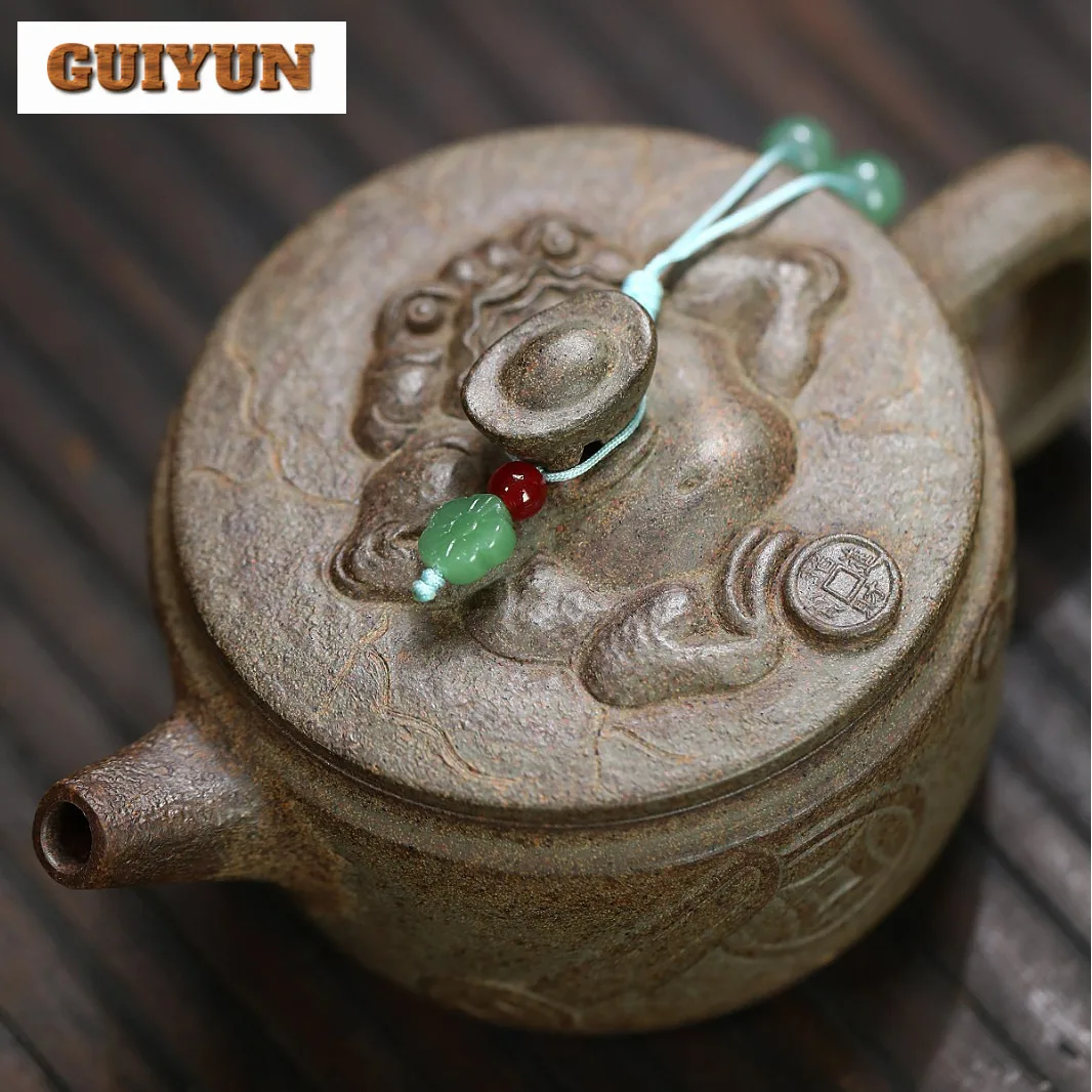 250ml Exquisite Yixing Purple Clay Teapots Master Handmade Large Caliber Pot Raw Ore Agilawood Mud Kettle Chinese Zisha Tea Set