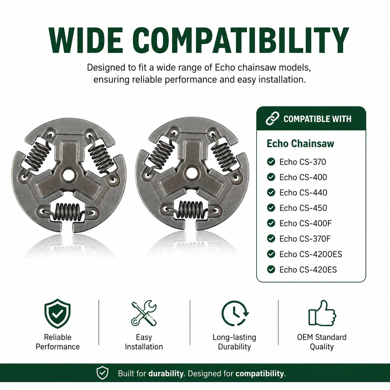 2 Pack Clutch Assembly For Echo CS-370 CS-400 CS-440 CS-450 Chainsaw Saw Parts Replaces A056000181 A056000180 A056000120