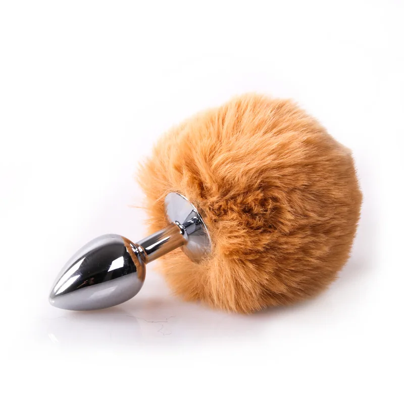 BDSM Metal Anal Plug with Rabbit Tail Bunny Tail Pet Role Play Adult Sex Toy for Women Men Couples Fetish Gear Accessories view 5