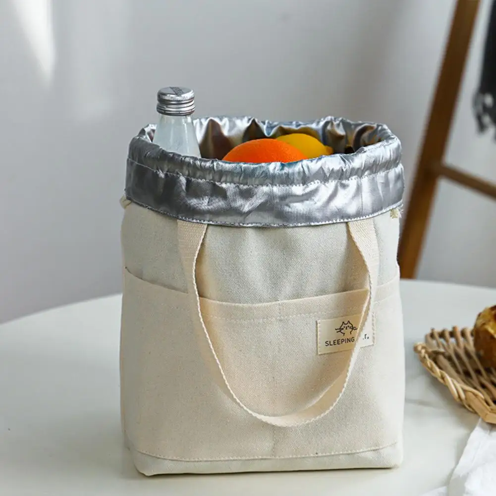 

Подкладка из алюминиевой фольги, большая тканевая художественная сумка для ланча, ручная термоводонепроницаемая сумка для работы, сумка для еды, сумки для обеда