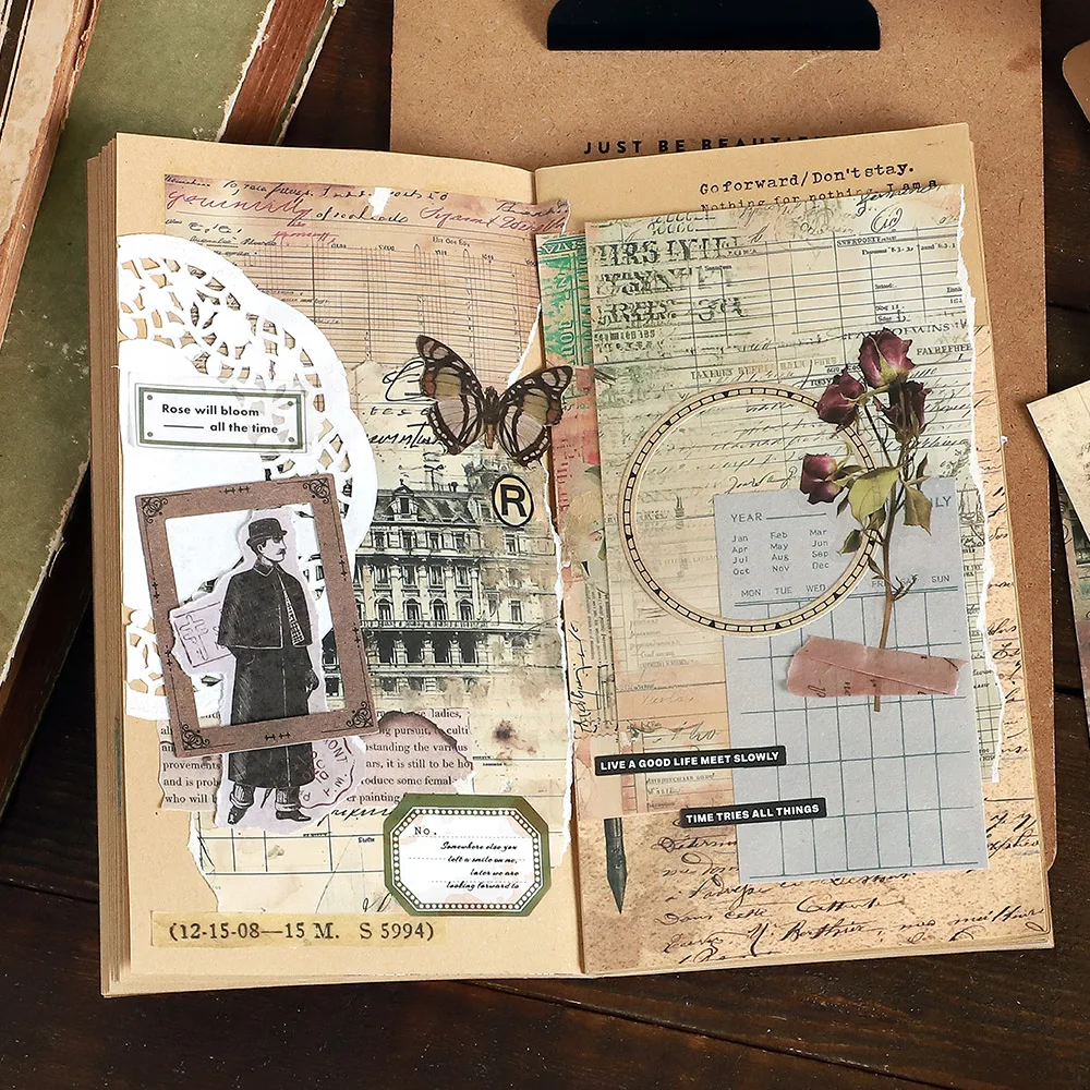 4Packs/Lot Time Ode Series Retro Papieren Memoblok