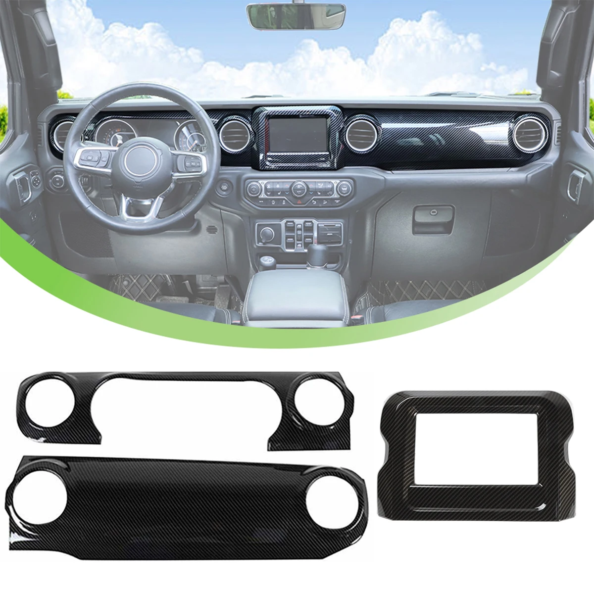 

Car Center Console Panel Decoration Cover 7inch Navigation Trim for Jeep Wrangler JL Gladiator JT 2018-2025 Interior Accessories