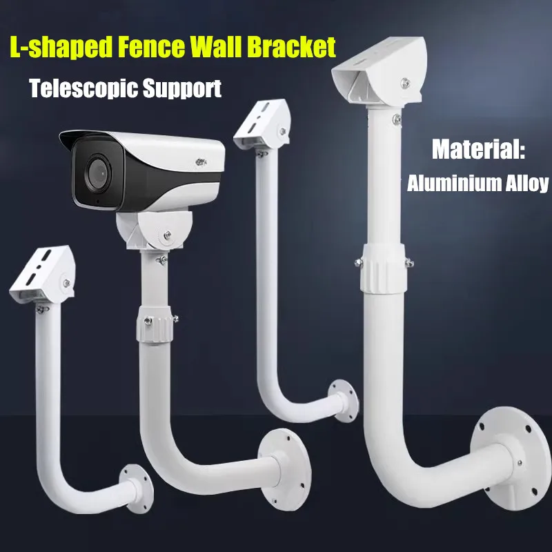 L-Type Outdoor Enclosure Wall/ Fence Wall/ Bounding Wall Surveillance Camera Bracket Aluminum Alloy Heighten Wall Mount Support