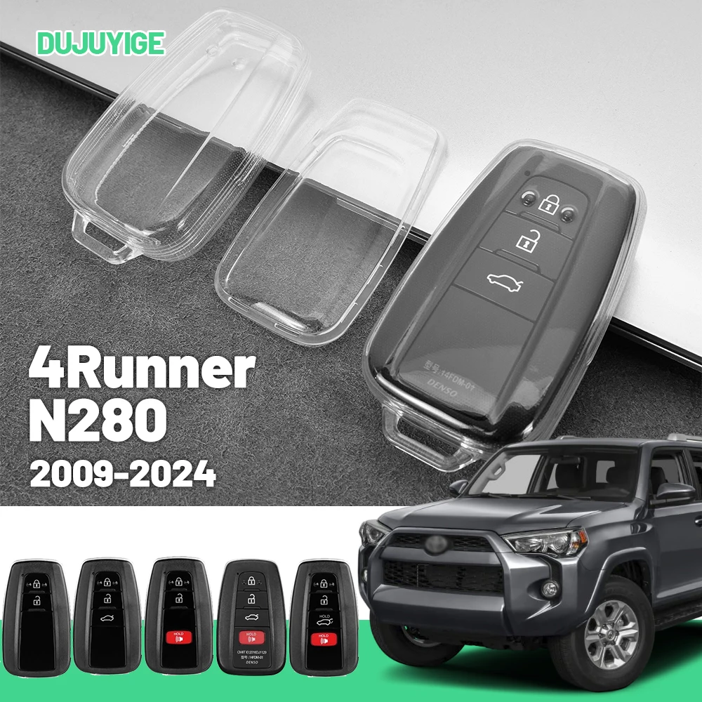 

Clear TPU Car Key Case For Toyota 4Runner N280 2009-2024 Key Fob Cover Protector Shell Auto Accessories 2015 2016 2017 2018 2019