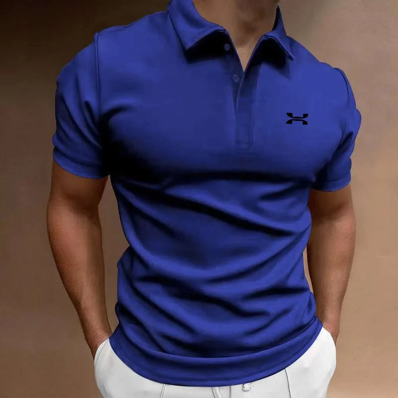 Men\'s New T-shirt Classic Short sleeved Polo Shirt Summer Top Casual T-shirt Button Collar Super Large S-4XL Casual Polo Shirt