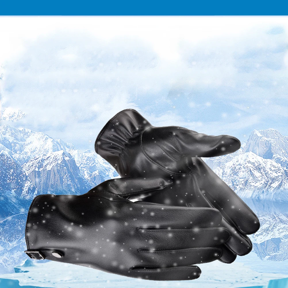 

1pcs 1 Pair Touch Screen For Men Winter Outdoor Waterproof Windproof Warm Gloves Anti-Slip Palm Durable Insulated Coral