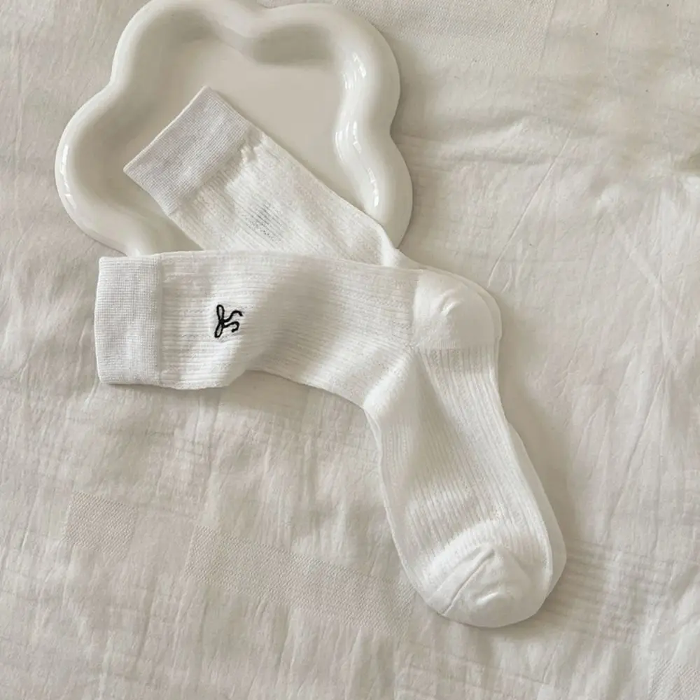 جديد تنفس Bowknot الجوارب الربيع الصيف Y2K الجوارب القطنية رقيقة بلون الجوارب الطويلة