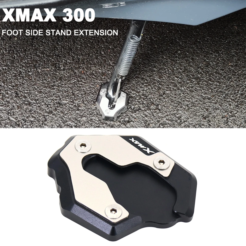 

FOR YAMAHA XMAX300 xmax300 XMAX 300 2021- Motorcycle CNC Kickstand Foot Side Stand Extension Pad Support Plate