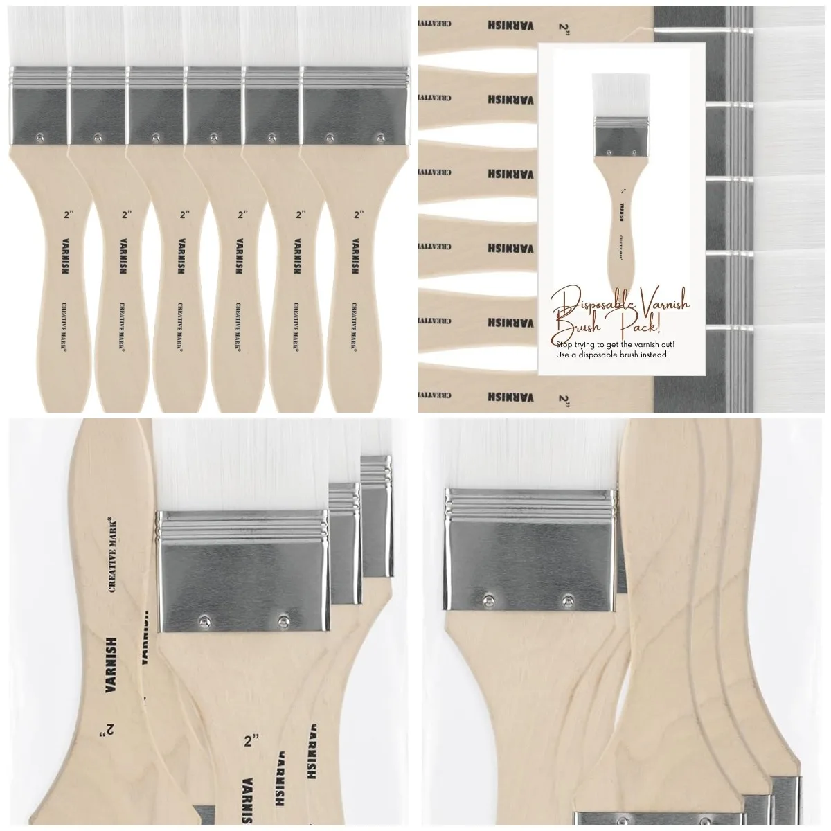 

Набор кистей для одноразового лака — одноразовые кисти для лака, большинства красок, гессовых и многого другого! - 6 шт.