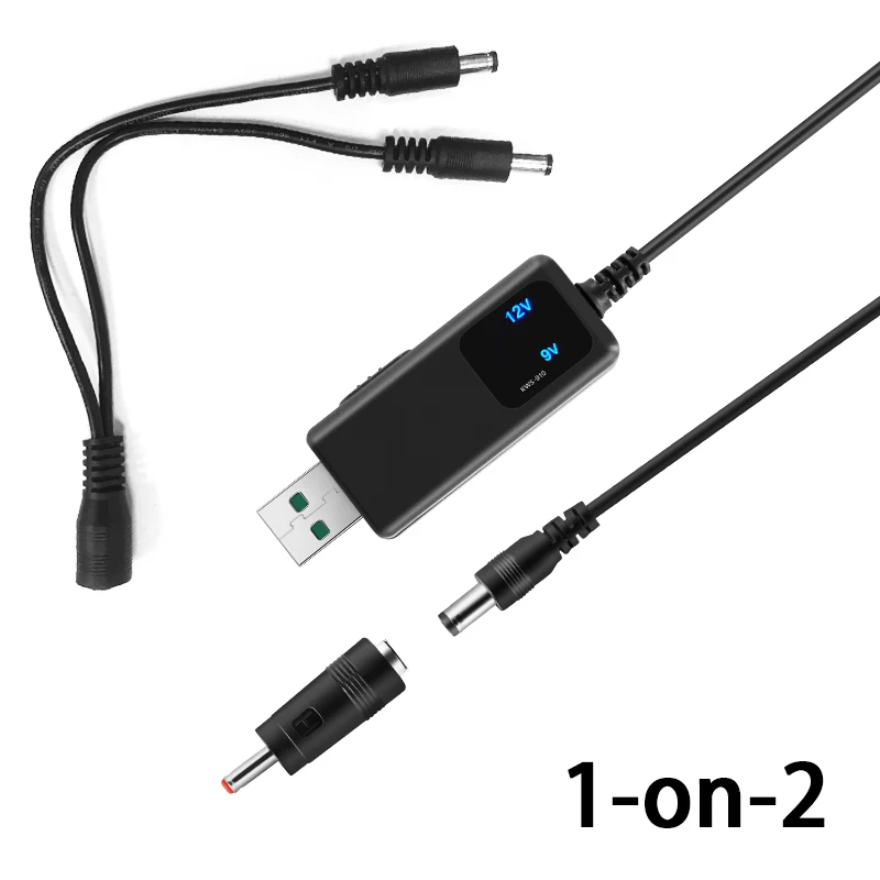 Usb power boost linha dc 5v para dc 9v/12v step up módulo conversor usb adaptador cabo 2.1x5.5mm plug