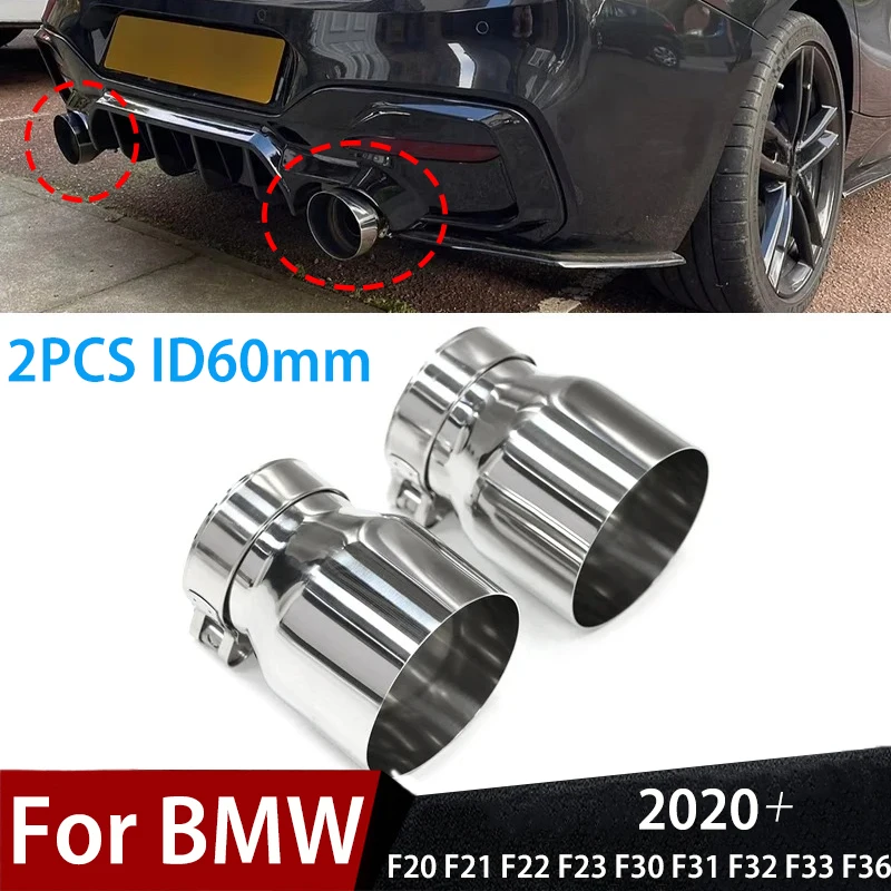 

For BMW F20 F21 F22 F23 F30 F31 F32 F33 F36 M235i M240i M135i M140i M335i M340i M435i M440i 2020+ 2PCS Exhaust Tip Muffler