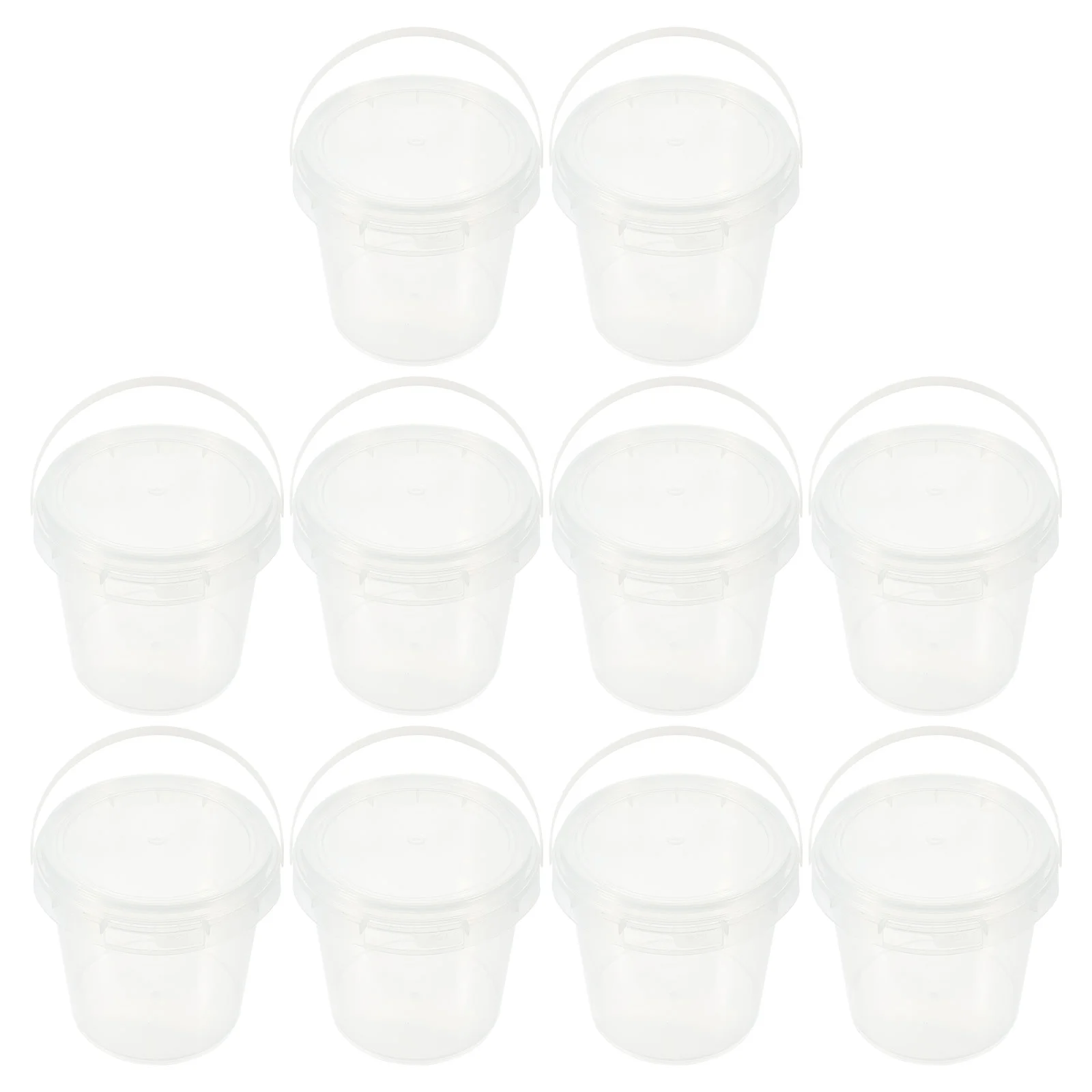 10 Pcs Transparent Small Barrel Storage Bucket Ice Condiment Food Plastic Toys Buckets Round Pp Refrigerator