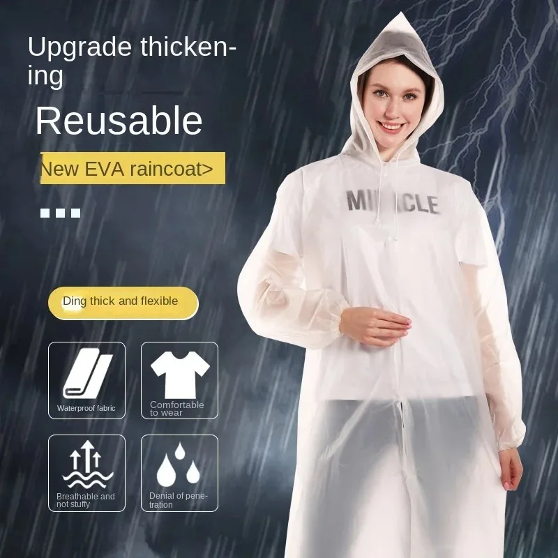 Raincoat Non-disposable Unisex Thickened Waterproof Outdoor Clothing Long Section of Anti-storm Rain Rainwear image 6