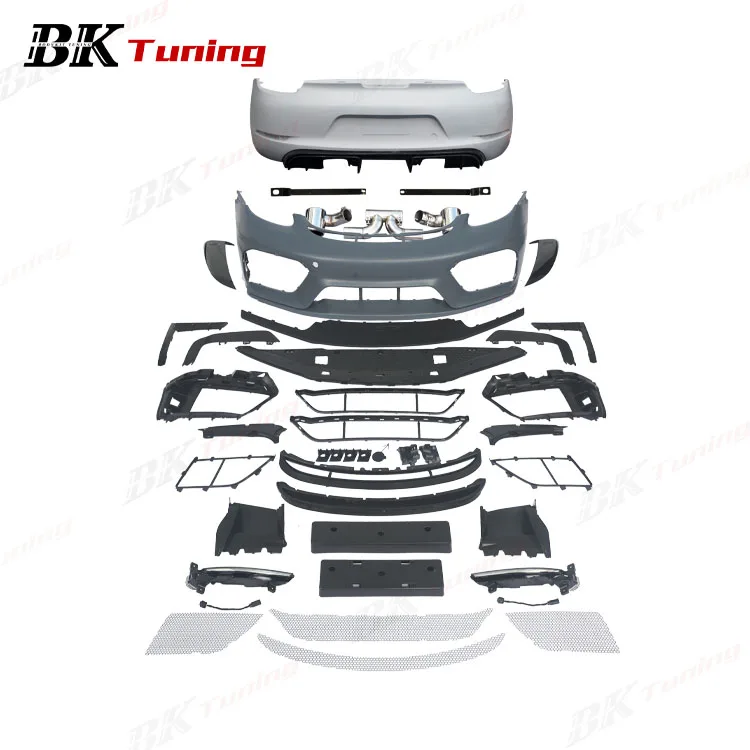 ForTuning 981 Cayman Boxster Upgrade 718 GT4 Style Full Body Parts PP Plastic+Carbon Fiber Bodykit for Porsche 981 GT4 Body Kits