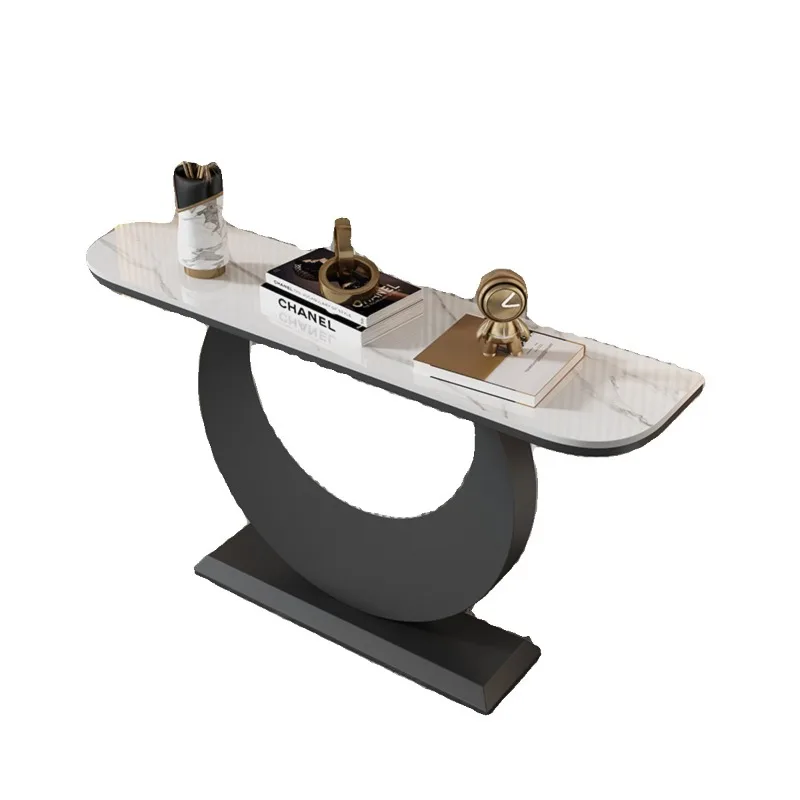 

Cream style entrance table, narrow side table against the wall, modern simple light luxury strip, view platform