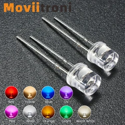 100Pcs 5mm Flat Top LED Diode 9 Colors Lights Bright Bulb Lamps Electronics Components Indicator Light Emitting Diodes