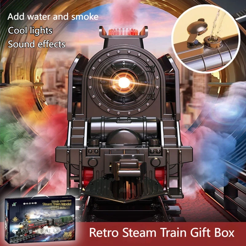 1:64 Retro Steam Rc รถไฟจําลองความเร็วสูงรีโมทคอนโทรลรถไฟที่จอดรถเด็กไฟฟ้าติดตามของเล่น Nostalgic รุ่น