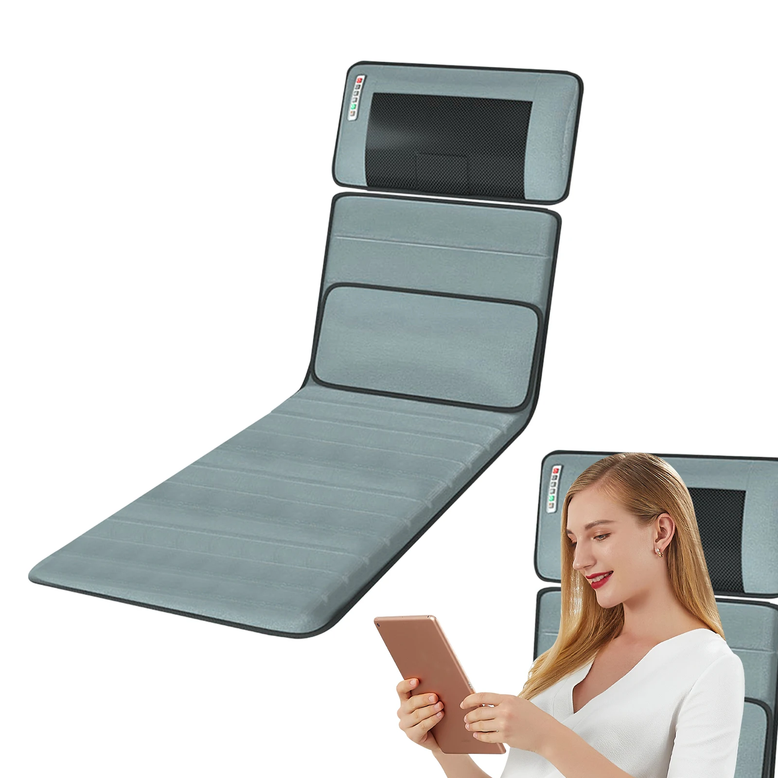

Full Body Electric Vibrating Massage Mat 160x50x10cm, Lightweight Whole Body Massage Tool – For Back Neck Hip Waist Pain Relief