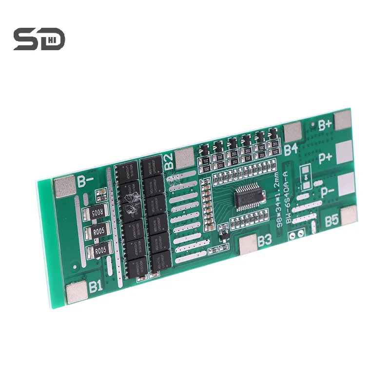 22V 24V 6S 40A 18650 Li-Ion Lithium Battery Poretect Board Solar Lighting BMS PCB With Balance For Ebike Scooter