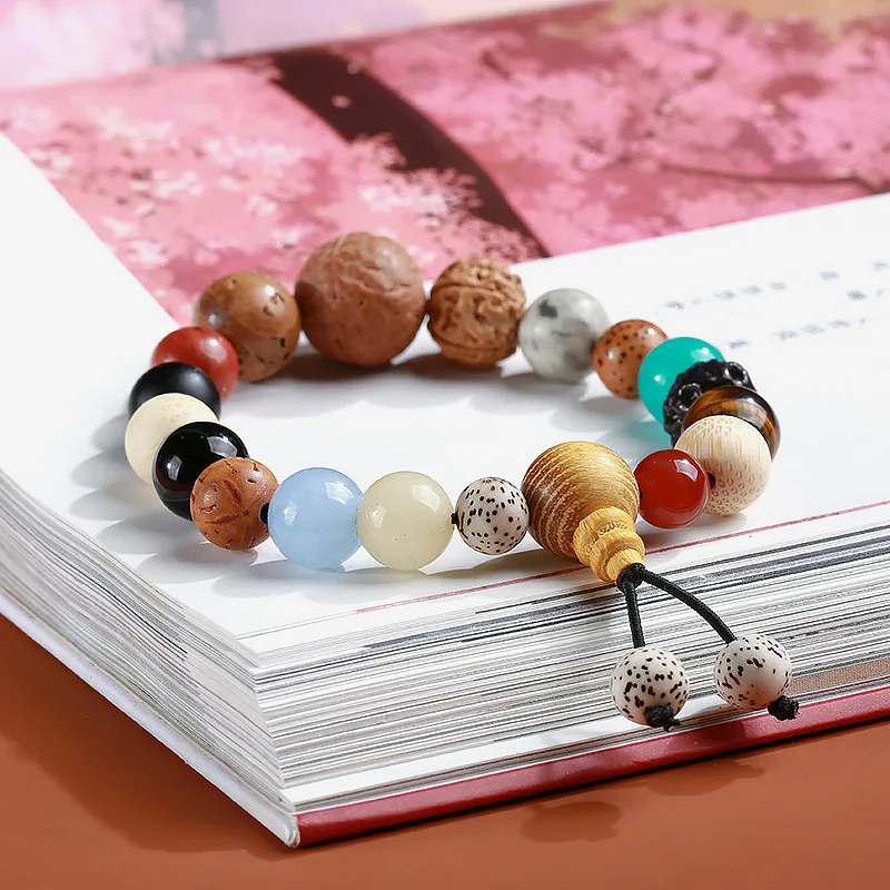 18 Bodhi Seed Bracelet Chinese Style Buddhism Prayer Beaded Lucky Transfer Fashion Jewelry Couple Gift Male and Female Amulet