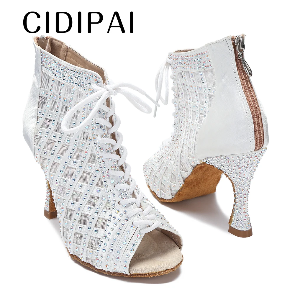 CIDIPAI Dance Shoes For Women Soft Soles Latin Dance Shoes Ballroom Dance Boots Tango High Heel Party Performance Shoes Salsa