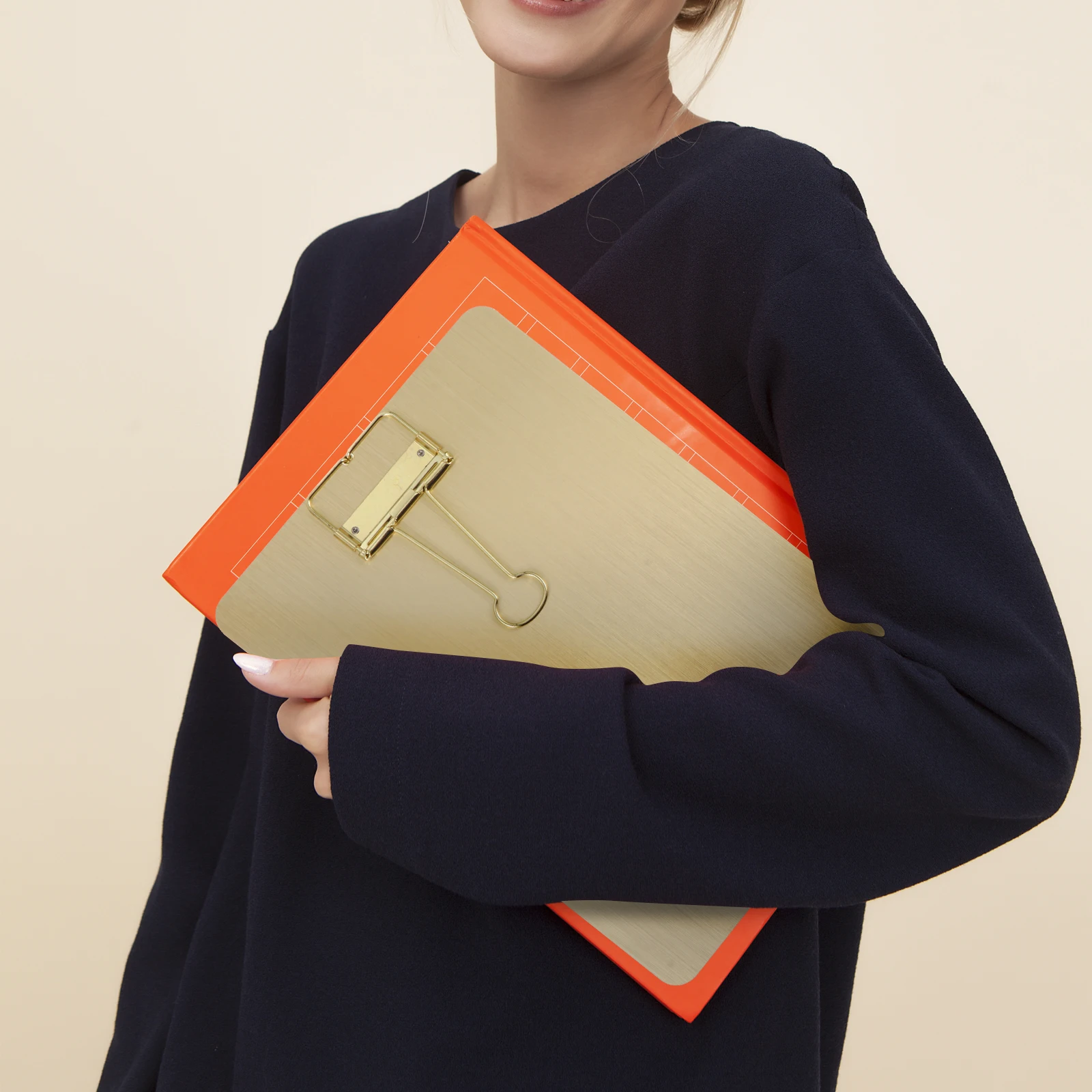 

1Pc A5 Paper Clipboard Practical Stainless Steel Durable Design Metal Clip File Clip Hardboard For Various Occasions